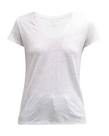 Majestic Filatures V-Neck Short-Sleeve Stretch Linen T-Shirt | Thumbnail 1
