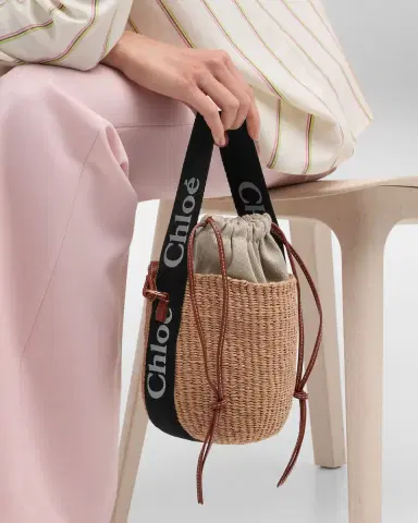 Chloé Woody Small Mifuko Basket Bag with Logo Webbing | Thumbnail 3 Chloé Woody Small Mifuko Basket Bag with Logo Webbing | Thumbnail 3