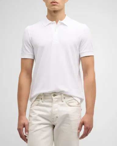 Tom Ford Men's Cotton Pique Polo Shirt | Thumbnail 3 Tom Ford Men's Cotton Pique Polo Shirt | Thumbnail 3
