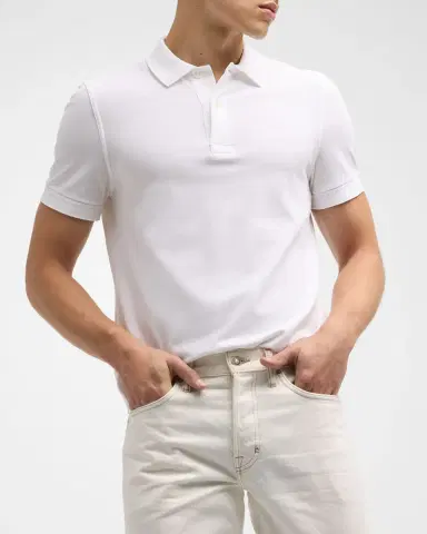 Tom Ford Men's Cotton Pique Polo Shirt | Thumbnail 5 Tom Ford Men's Cotton Pique Polo Shirt | Thumbnail 5