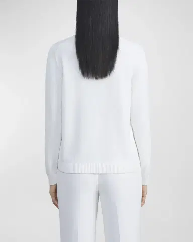 Lafayette 148 New York Cotton-Silk Tape Fitted Bomber Sweater | Thumbnail 4 Lafayette 148 New York Cotton-Silk Tape Fitted Bomber Sweater | Thumbnail 4