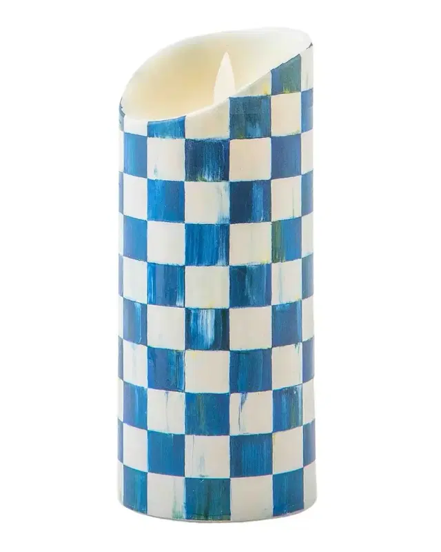 MacKenzie-Childs Royal Check Flickering Pillar Candle
