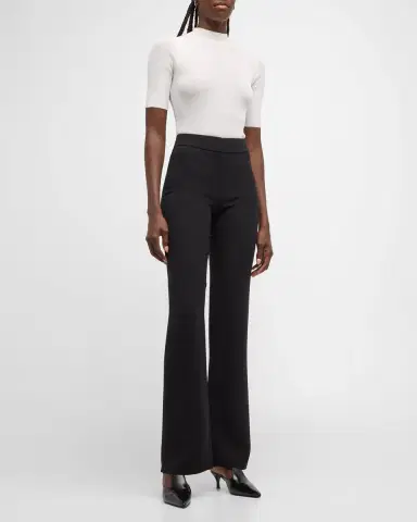 Giorgio Armani Black Cady Straight-Leg Pants | Thumbnail 2 Giorgio Armani Black Cady Straight-Leg Pants | Thumbnail 2