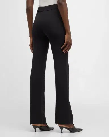 Giorgio Armani Black Cady Straight-Leg Pants | Thumbnail 3 Giorgio Armani Black Cady Straight-Leg Pants | Thumbnail 3
