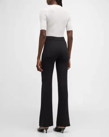 Giorgio Armani Black Cady Straight-Leg Pants | Thumbnail 6 Giorgio Armani Black Cady Straight-Leg Pants | Thumbnail 6