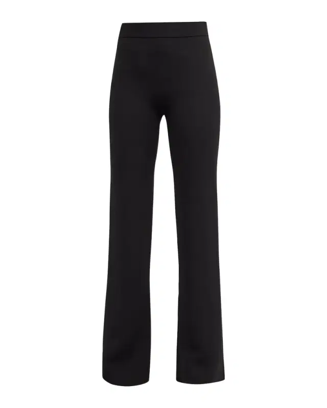 Giorgio Armani Black Cady Straight-Leg Pants