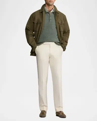 Ralph Lauren Purple Label Men 's Gregory Hand-Tailored Silk-Linen Trouser | Thumbnail 2 Ralph Lauren Purple Label Men 's Gregory Hand-Tailored Silk-Linen Trouser | Thumbnail 2