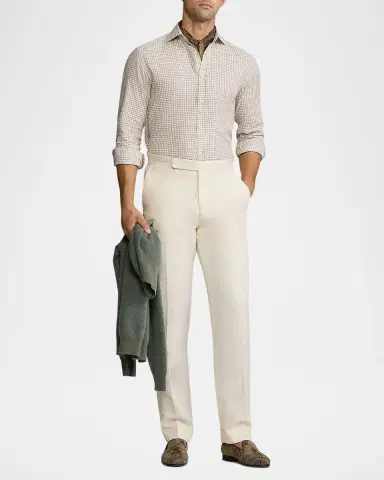 Ralph Lauren Purple Label Men 's Gregory Hand-Tailored Silk-Linen Trouser | Thumbnail 6 Ralph Lauren Purple Label Men 's Gregory Hand-Tailored Silk-Linen Trouser | Thumbnail 6