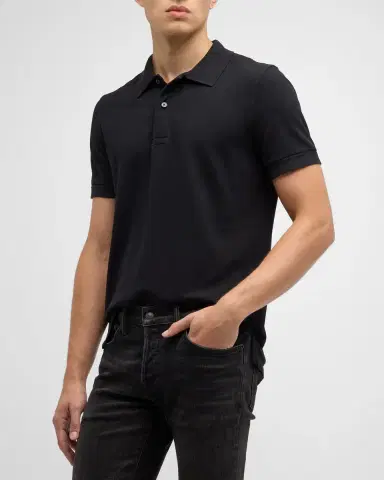 TOM FORD Men 's Cotton Pique Polo Shirt | Thumbnail 4
