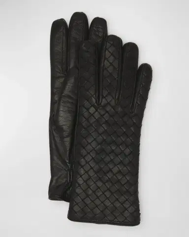 Bottega Veneta Woven Nappa Leather Gloves | Thumbnail 2