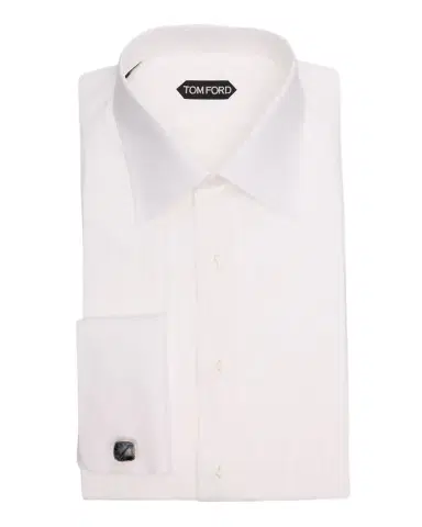 Tom Ford Men's French Cuff Pleated Dress Shirt | Thumbnail 1