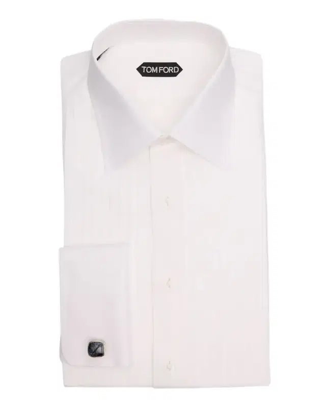 TOM FORD Men 's French Cuff Pleated Dress Shirt