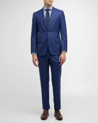 Brioni Men 's Wool Sharkskin Suit | Thumbnail 2