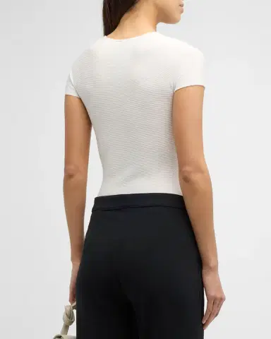 Giorgio Armani Scoop-Neck Short-Sleeve Ribbed Tee | Thumbnail 3 Giorgio Armani Scoop-Neck Short-Sleeve Ribbed Tee | Thumbnail 3