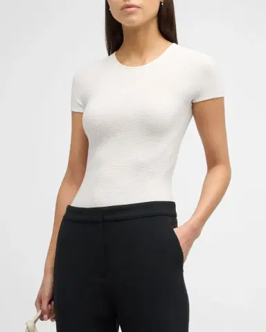 Giorgio Armani Scoop-Neck Short-Sleeve Ribbed Tee | Thumbnail 4 Giorgio Armani Scoop-Neck Short-Sleeve Ribbed Tee | Thumbnail 4