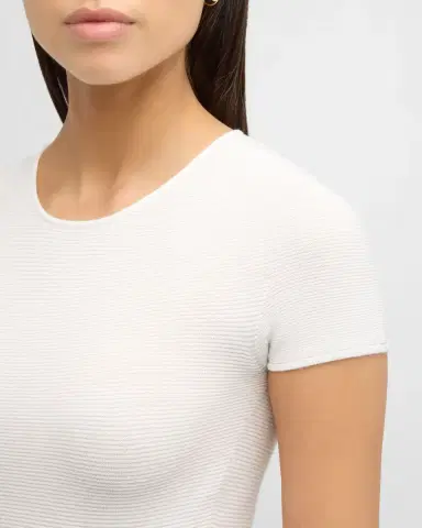 Giorgio Armani Scoop-Neck Short-Sleeve Ribbed Tee | Thumbnail 5 Giorgio Armani Scoop-Neck Short-Sleeve Ribbed Tee | Thumbnail 5