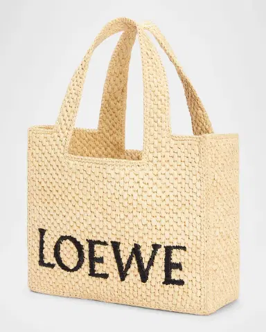 Loewe x Paula's Ibiza Font Logo Small Tote Bag in Raffia | Thumbnail 3 Loewe x Paula's Ibiza Font Logo Small Tote Bag in Raffia | Thumbnail 3