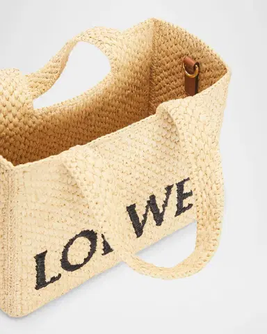 Loewe x Paula's Ibiza Font Logo Small Tote Bag in Raffia | Thumbnail 4 Loewe x Paula's Ibiza Font Logo Small Tote Bag in Raffia | Thumbnail 4