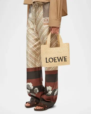 Loewe x Paula's Ibiza Font Logo Small Tote Bag in Raffia | Thumbnail 5 Loewe x Paula's Ibiza Font Logo Small Tote Bag in Raffia | Thumbnail 5