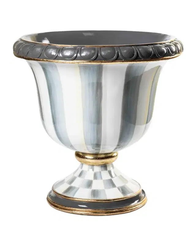 MacKenzie-Childs Sterling Stripe Urn