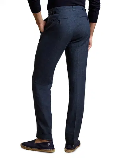 Ralph Lauren Purple Label Men's Gregory Hand-Tailored Linen Trousers | Thumbnail 4