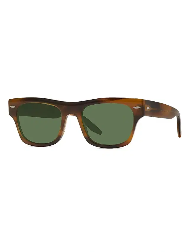 Barton Perreira Men's Blackwell 53MM Rectangle Sunglasses - Brown Green