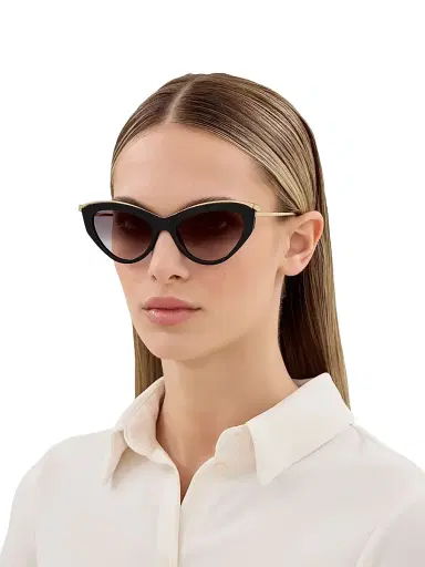 Cartier Women's Panthère Classic 55MM Cat-Eye Sunglasses - Black Yellow | Thumbnail 2