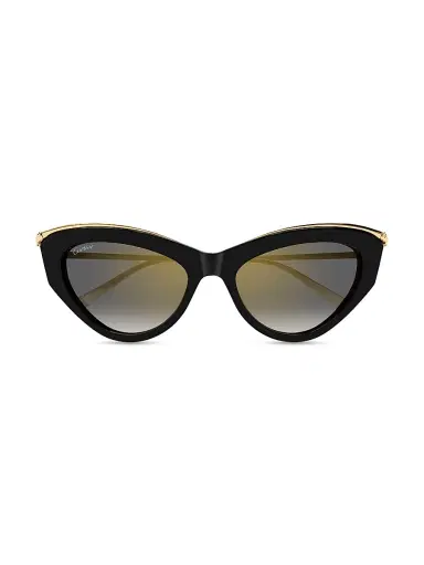 Cartier Women's Panthère Classic 55MM Cat-Eye Sunglasses - Black Yellow | Thumbnail 3