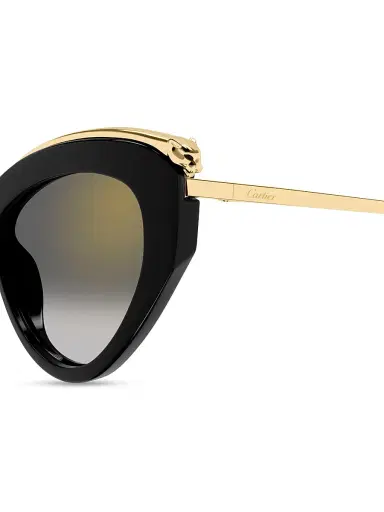 Cartier Women's Panthère Classic 55MM Cat-Eye Sunglasses - Black Yellow | Thumbnail 4
