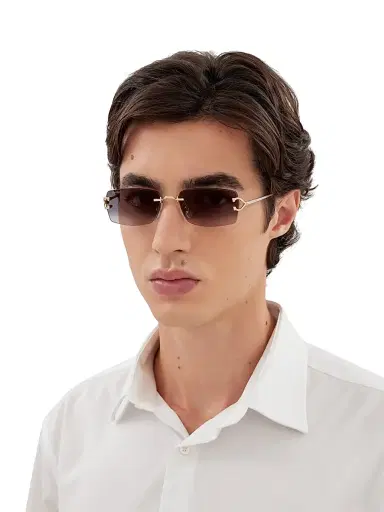 Cartier Men's C Decor 56MM Rimless Rectangular Sunglasses | Thumbnail 2 Cartier Men's C Decor 56MM Rimless Rectangular Sunglasses | Thumbnail 2