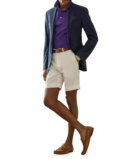 Ralph Lauren Purple Label Men's Gregory Hand-Tailored Linen Shorts - Optic White - Size 42 | Thumbnail 2 Ralph Lauren Purple Label Men's Gregory Hand-Tailored Linen Shorts - Optic White - Size 42 | Thumbnail 2