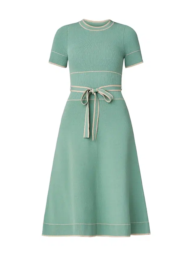 Women's Addison Belted Knit Dress - Pistachio Camel