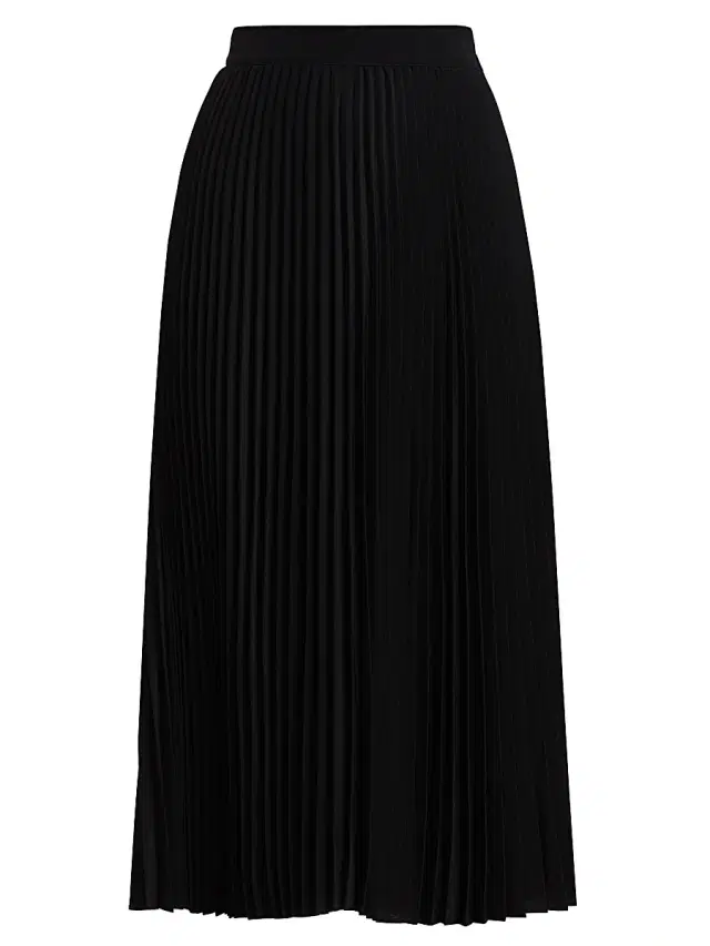 Co Women's Essentials Elastic-Waist Pleated Skirt - Black