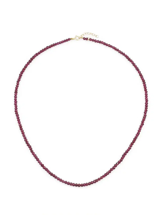 Women's Birthstone 14K Yellow Gold & Gemstone Beaded Necklace - Garnet