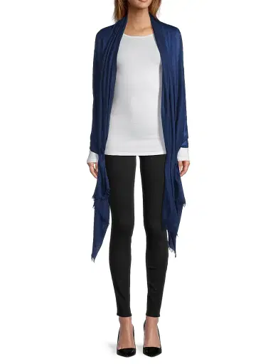 Sofia Cashmere Women's Lightweight Cashmere Scarf - Navy | Thumbnail 2
