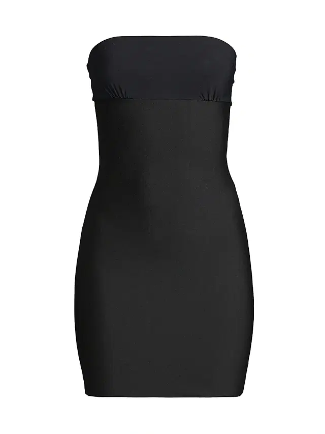 Commando Women's Two-Faced Tech Strapless Slip Dress - Black