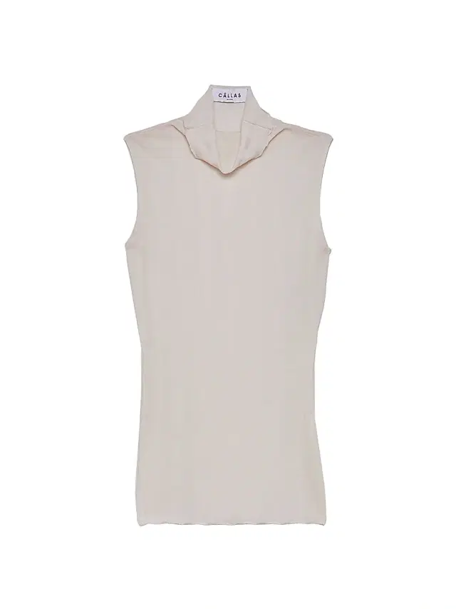 Callas Milano Women's Romy Sleeveless Turtleneck Sweater in Merino Wool Rib -
