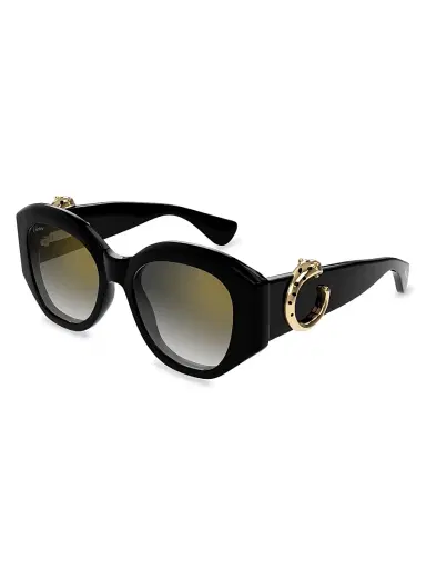 Cartier Women's Panthère Classic 53MM Butterfly Sunglasses - Green Multi Black | Thumbnail 1
