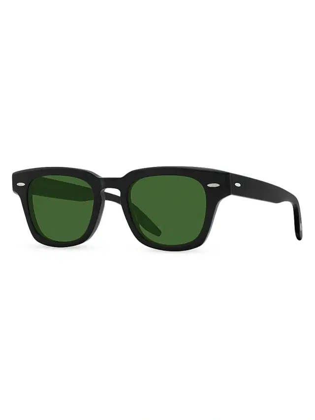 Barton Perreira Men's Frederick 47MM Rectangular Sunglasses - Black