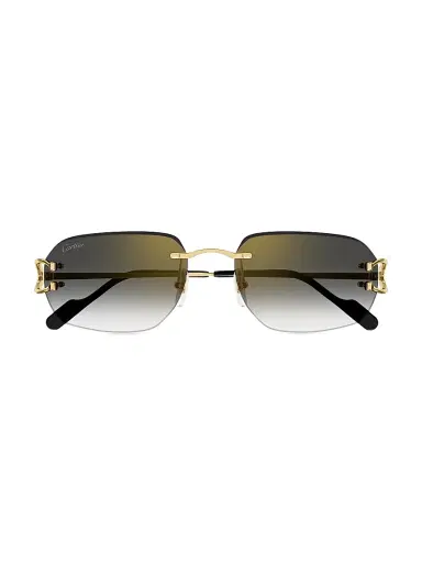 Cartier Women's C Decor 58MM 24K-Gold-Plated Metal Rimless Pilot Sunglasses - Gold Grey Gradient | Thumbnail 2