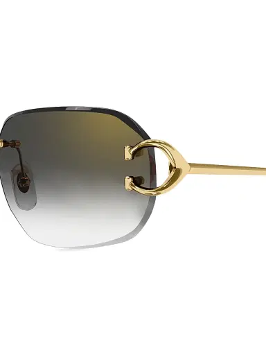 Cartier Women's C Decor 58MM 24K-Gold-Plated Metal Rimless Pilot Sunglasses - Gold Grey Gradient | Thumbnail 3