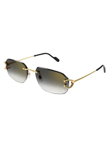 Cartier Women's C Decor 58MM 24K-Gold-Plated Metal Rimless Pilot Sunglasses - Gold Grey Gradient | Thumbnail 1