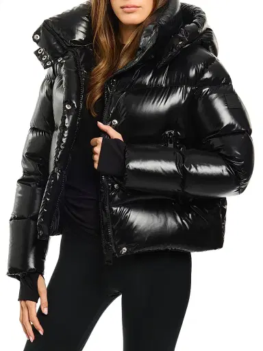 SAM. Women's Jordy Short Down Puffer Coat - Jet | Thumbnail 3