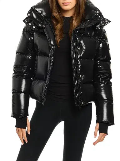 SAM. Women's Jordy Short Down Puffer Coat - Jet | Thumbnail 1