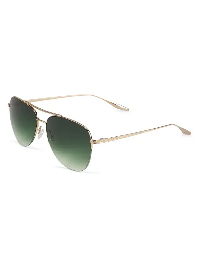 Barton Perreira Men's Core Chevalier 57MM Aviator Sunglasses - Gold Olive