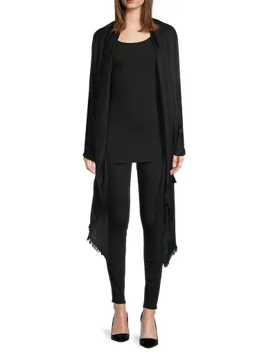 Sofia Cashmere Women's Lightweight Cashmere Scarf - Black | Thumbnail 2