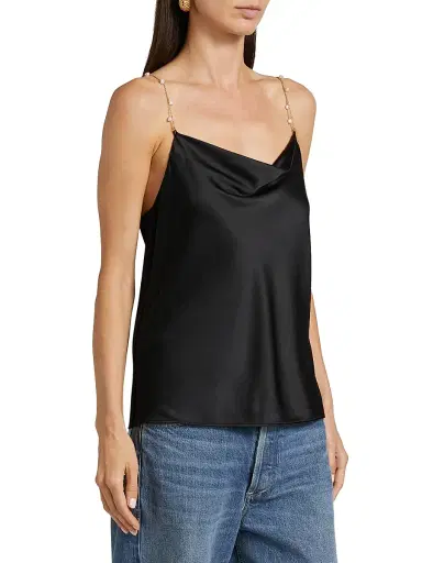Cami NYC Women's Busy Cowlneck Silk-Blend Blouse - Black | Thumbnail 4 Cami NYC Women's Busy Cowlneck Silk-Blend Blouse - Black | Thumbnail 4