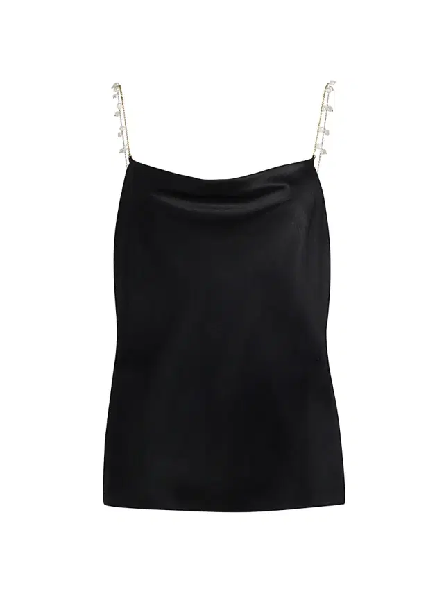 Women's Busy Cowlneck Silk-Blend Blouse - Black