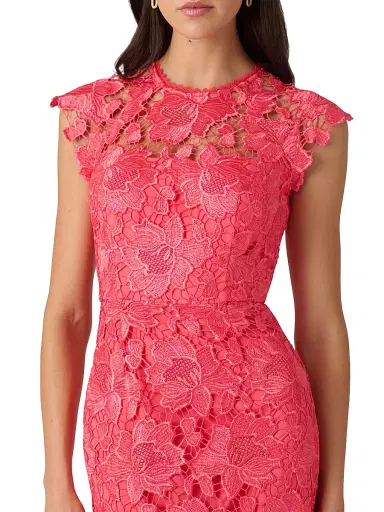 Shoshanna Women's Raven Lace Maxi Dress - Coral - Size 6 | Thumbnail 4