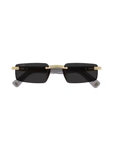 Cartier Men's Première De  55MM Rectangular Sunglasses - Gold Black | Thumbnail 3